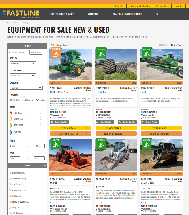 Farm Equipment For Sale Fastline