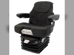Seat Assembly - Air Suspension Fabric Black/Gray Allis Chalmers 7000 7080 7010 6060 6080 7040 7060 7045 7050 7020 7030