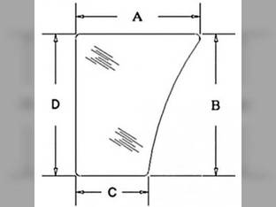 Cab Glass - Door Lower Massey Ferguson 383 365 399 396 342 390 355 375 372 398 390T 362 350 360 393 3477778M1