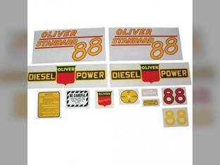 Tractor Decal Set 88 Standard Diesel Yellow Mylar Oliver 88
