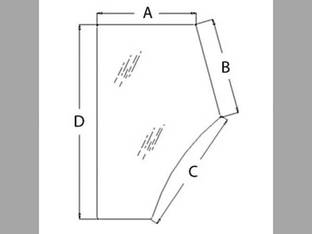 Cab Glass - Door RH Massey Ferguson 4235 4225 4245 4255 4260 4265 4240 4270 3804658M1