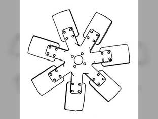 Fan Blade - 7 Compatible with John Deere 5510 5420 5520 5410 5500N 5500 RE62634