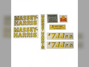 Tractor Decal Set 744 P.D. Vinyl Massey Harris 744