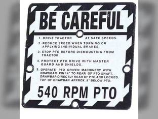 "Be Careful" Plate John Deere 60 830 430 40 420 720 530 440 520 M 330 630 50 320 730 620 R4474