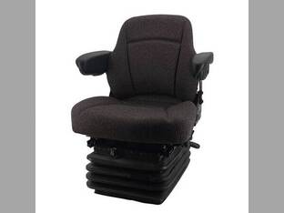 Seat Assembly - Sears 5545 Midback with Armrests Air Suspension 12V Gray Cloth fits John Deere 7210 7410 7600 7700 7710 7800 7810 8100 8200 8300 8400 8430 8630 fits New Holland fits Ford fits Case IH