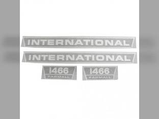 Farmall Decal Set 1466 Black and Chrome Hood & Model Vinyl fits International 1466