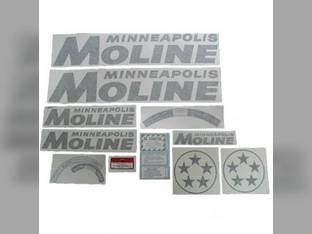 Tractor Decal Set 5 Star Black Vinyl Minneapolis Moline 5 Star
