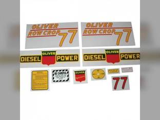 Tractor Decal Set 77 Row Crop Diesel Yellow Mylar Oliver 77