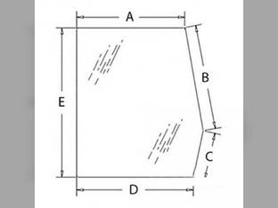 Cab Glass - Door Upper LH Ford 555C 655 555 445 675D 455 675 455D 445C 655D 575D 575 455C 655C 555D E7NN94297N17AB