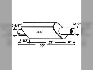 Muffler fits Oliver 1850 1950T 2050 1955 2150 164961A OL-12