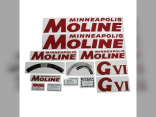 Tractor Decal Set G-VI Red Mylar fits Minneapolis Moline GVI
