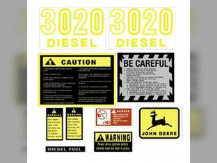 Tractor Decal Set Hood 3020 Yellow fits John Deere 3020