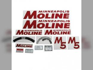 Tractor Decal Set M5 Red Mylar Minneapolis Moline M5