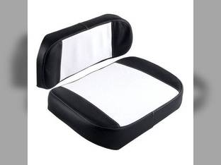 Seat Cushion Set - 2 Piece Vinyl Black/White fits International 424 544 656 664 2424 2544 2656 2424