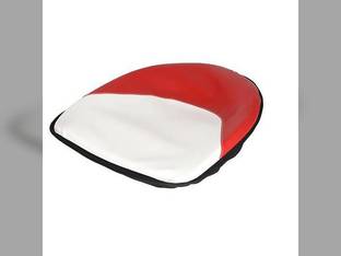 Pan Seat 19" Deluxe Cushion Vinyl Red & White Ford 2110 4140 4000 7600 5000 2610 6600 4110 3000 8N 4600 2600 4100 5600 2000 3600 International 450 460 400 M 350 300 Massey Ferguson 35 50 30 135 65