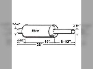 Muffler fits Case L 500 500 900 06705AB CA-13