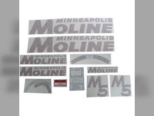 Tractor Decal Set M5 Red Vinyl Minneapolis Moline M5