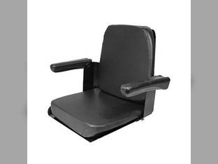 Seat Assembly with Flip-Up Armrest Vinyl Black fits John Deere 840 fits Case 480B 580B fits International H M 300 340 350 400 450 460 504 560 fits Massey Ferguson 1105 1130 1150 fits Allis Chalmers