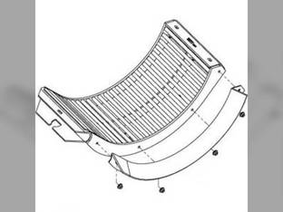 Rod Style Rotary Concave Set of 3 John Deere 9560 AH206174