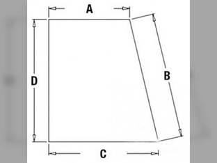 Cab Glass - Door Upper RH Case 580M 580M 580 Super M 580 Super M 580 Super M 590 Super M 590 360046A1