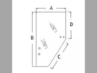 Cab Glass - Door LH Kubota M105X M120 M110 M105 M125X M125 3F260-53080