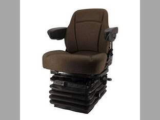 Seat Assembly - Sears 5555. Midback Air Suspension 12V Brown Cloth fits John Deere 7210 7410 7510 7600 7700 7710 7800 7810 8100 8120 8200 8210 8220 8300 8310 8320 8400 8430 8630 8640 fits Case IH