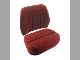 Seat Cushion Set - 2 Piece Deluxe Style Fabric Red fits International Hydro 186 786 886 986 1086 1486 1586 3088 3288 3488 3688 4366 4386 4568 4586 4786 5088 5288 5488 fits White 8600 8800 8900