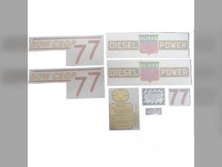 Tractor Decal Set 77 Row Crop Diesel Red Vinyl fits Oliver 77