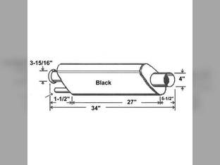 Muffler fits John Deere 4520 4620 7020 AR44418 R1677