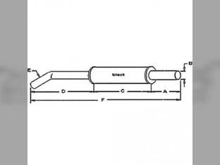 Muffler Ford 550 540 455 655 555 340 545 D9NN5230HA17M