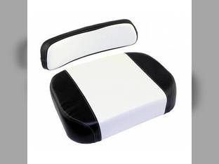 Seat Cushion Set - 2 Piece Vinyl Black/White fits International 404 504 606 706 806 2404 2504 2606 2706 2806 2404 2504