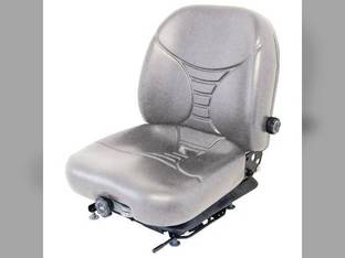Seat Assembly Vinyl Gray fits John Deere AT315073 AT327447 AT344971 AT347476 AT361224 fits New Holland 86591379 fits Case fits Caterpillar fits Bobcat S160 S175 S185 S250 T190 753 773 fits JCB