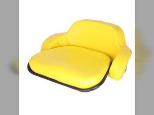 Seat Cushion Set- 2 Piece Steel Back Vinyl Yellow John Deere 2755 2355 4000 2640 2350 2040 4020 2020 1520 7700 2030 2955 2440 2150 2555 4320 4400 830 830 2630 2750 2550 1530 1020 1010 4230 2155 820