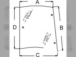 Cab Glass - Rear Side Glass RH Tinted Massey Ferguson 4255 4260 4270 4263 4225 4243 4253 4265 4240 4245 4235 3806590M2