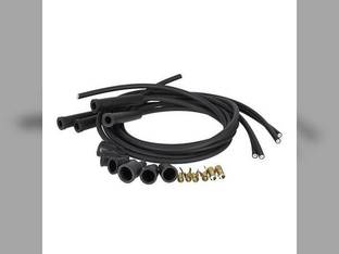 Spark Plug Wire Set - 4 Cylinder - Carbon Core - Straight Boots Compatible with Ford 4000 John Deere 3020 International Case Massey Ferguson Minneapolis Moline Allis Chalmers Massey Harris Oliver