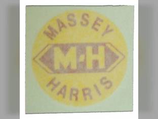 Tractor Decal 1-1/2" Round M-H Yellow w/Red Letters Vinyl Massey Harris Challenger 201 744 82 202 20 81 Pony Pacemaker 30 333 50 22 101 203 745 444 44 102 Colt 33 555 55 Mustang