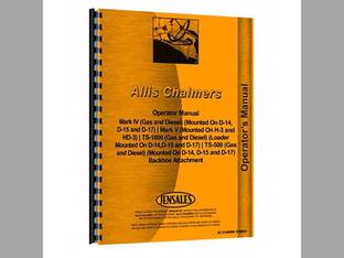Operator's Manual fits Allis Chalmers D14 D15 D17