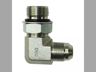 Hydraulic Adapter 90° Angle 1/2" Male JIC 37° 5/8" Male O-Ring Fitting