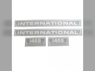 Farmall Decal Set 1468 Black and Chrome Vinyl fits International 1468