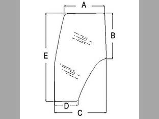 Cab Glass - Door RH New Holland TS115 TM135 TM155 TM120 TM125 TM165 TL100 TS100 TS90 TM150 TM140 TM115 TM190 TM130 TL70 TL80 TS110 TM175 TL90 Case IH MXM175 MXM130 MXM190 MXM140 MXM120 JX1090U MXM155