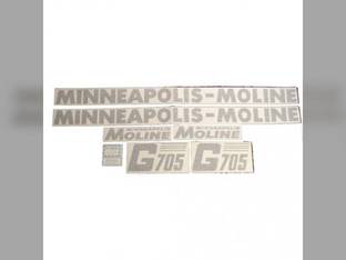 Tractor Decal Set G705 Slanted Modern Letters Vinyl Minneapolis Moline G705