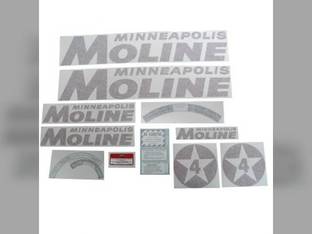 Tractor Decal Set 4 Star Red Vinyl Minneapolis Moline 4 Star