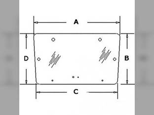 Cab Glass - Rear Upper Window Massey Ferguson 383 396 342 390 355 365 399 375 372 398 360 393 362 350 3477716M1