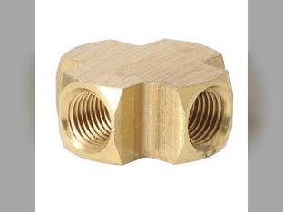 Milton Air Tool Fitting - Brass Cross Female 1/4" FNPT