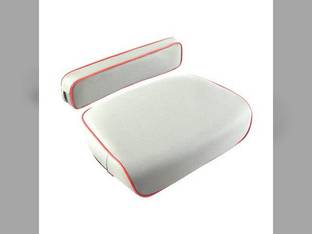 Cushion Set - Vinyl Gray 2 Pieces Strapped Style fits Massey Ferguson TE20 TEA20 TO20 TO30 TO35 25 30 35 40 50 65 85 88 98 150 165 230 235 240 245 250 265 283 2200 30 40 50 65 98 283 2200