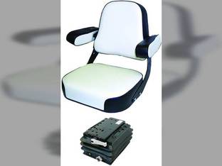 Deluxe Seat and Suspension Assembly, Black and White Vinyl
