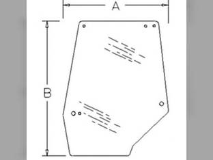 Cab Glass - Door Upper LH - Early Case IH 5250 5150 5140 5240 5120 5220 5230 5130 VPM7361