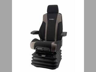 Seat Assembly with Armrests - High Back KAB 65K4 Air Suspension 24V Cloth fits John Deere AT507969 AT431572 fits Caterpillar 312D 320D 324D 325D 330D 336D 353-1897 327-6513 fits Komatsu fits Volvo