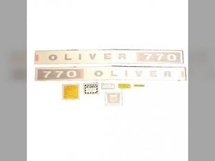 Tractor Decal Set 770 w/Aluminum Name Plate Vinyl Oliver 770