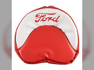 Tie-On Seat Cover with Ford Logo Red and White